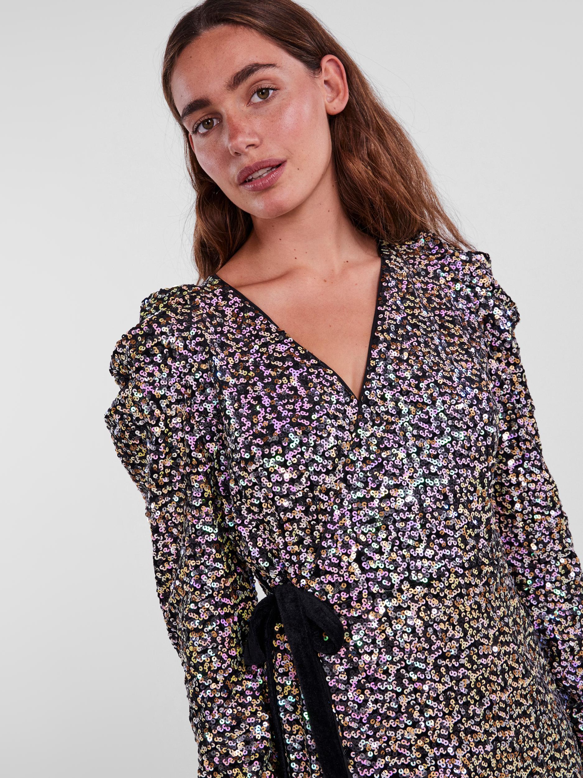 YASMULTISEQ LS WRAP DRESS