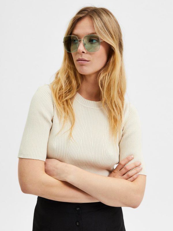 Selected Femme / Damen-Strick / SLFMALA 2/4 KNIT O-NECK NOOS