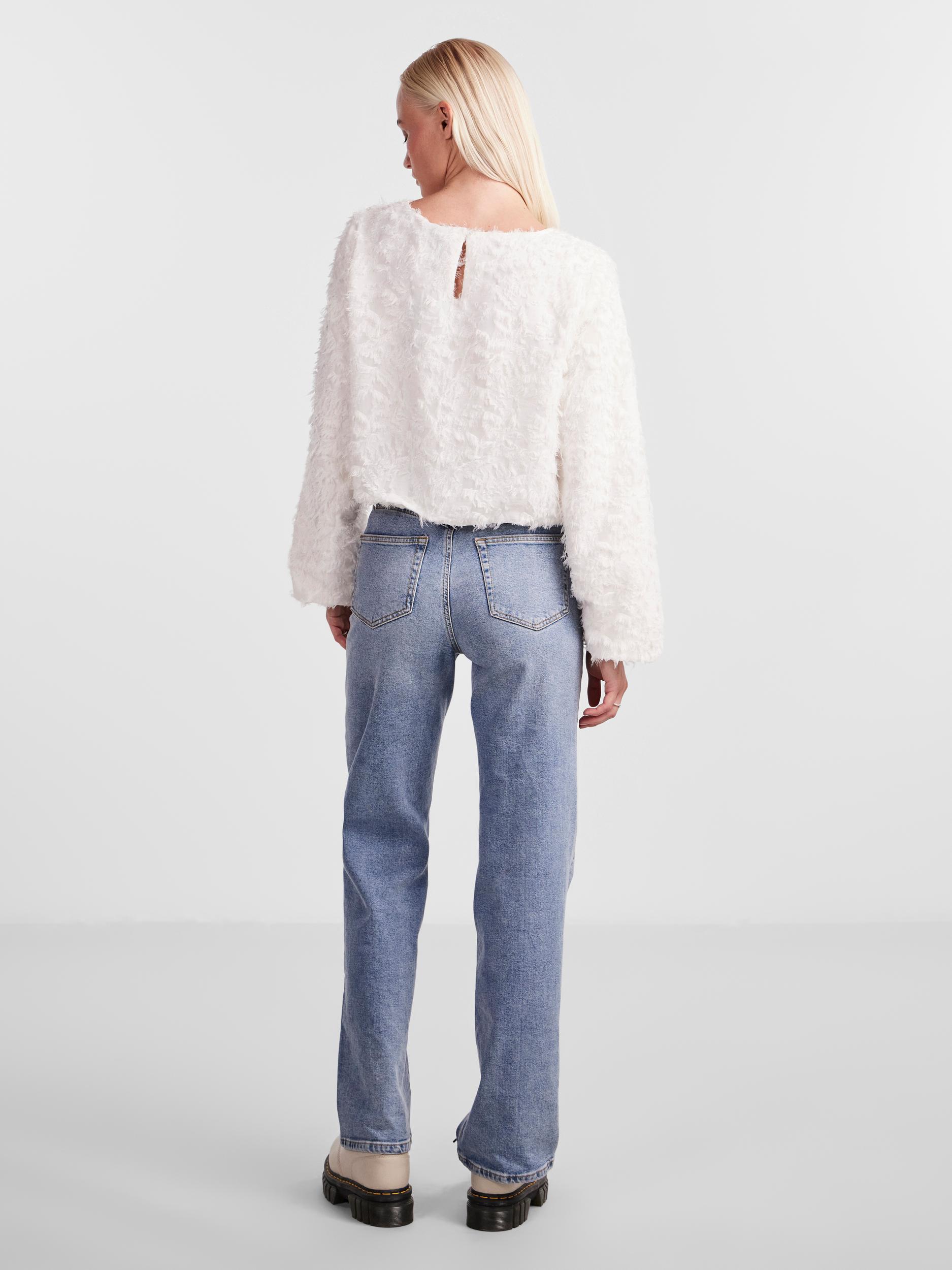 PCSIARA CROPPED BOAT NECK TOP