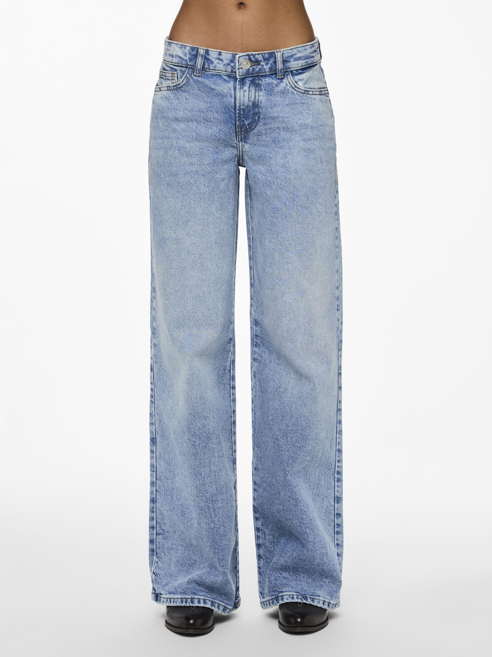PCSELMA WIDE LOW WAIST JEANS