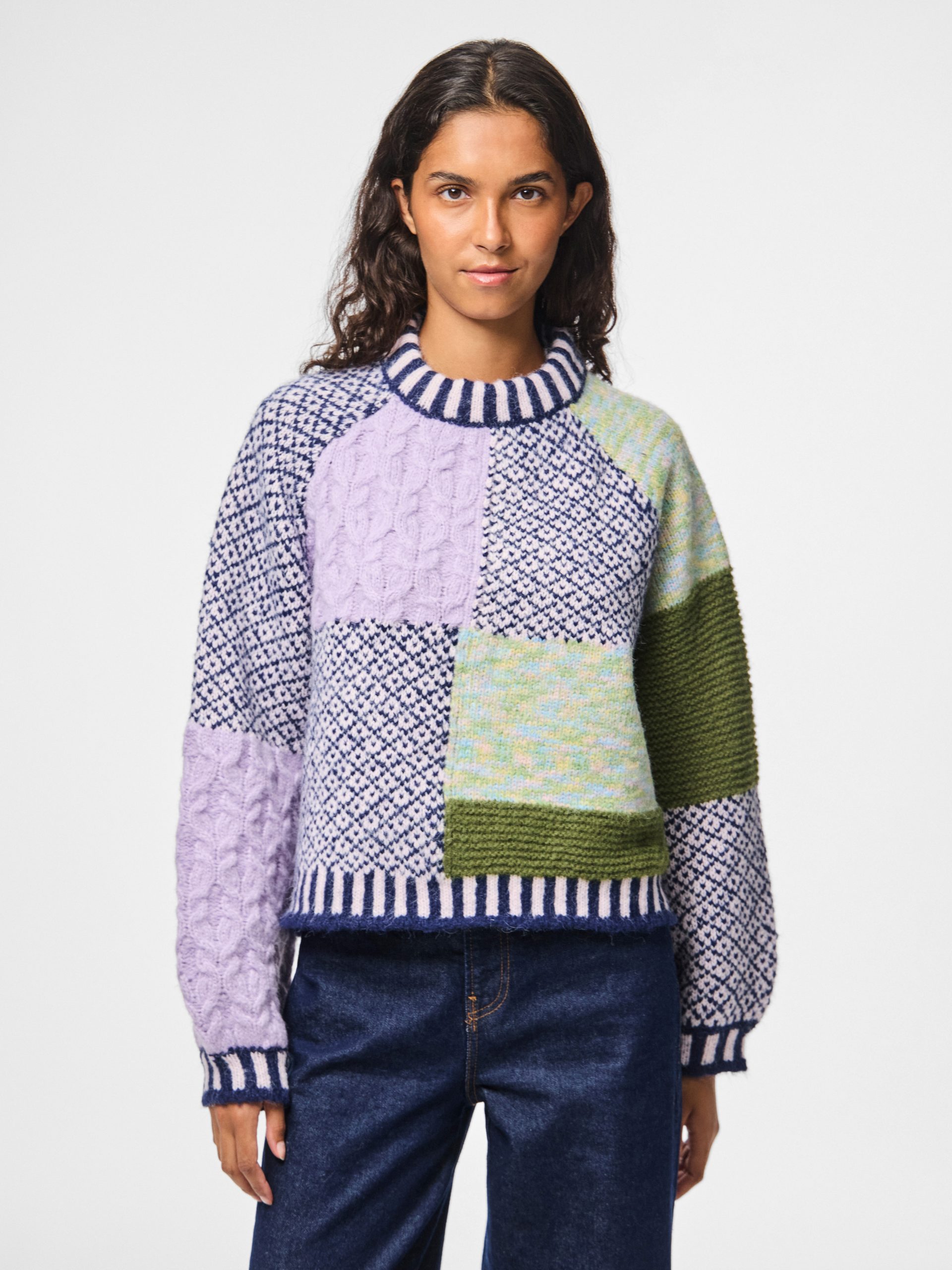 Køb Pieces PCNARIA LS HALF ZIP KNIT BC - Mole Mélange