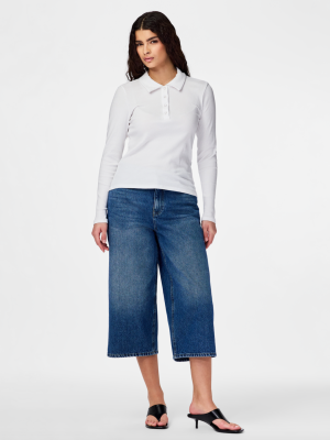 PCKATE MW CULOTTE JEANS