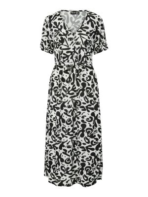 PCBARRI MIDI V-NECK DRESS