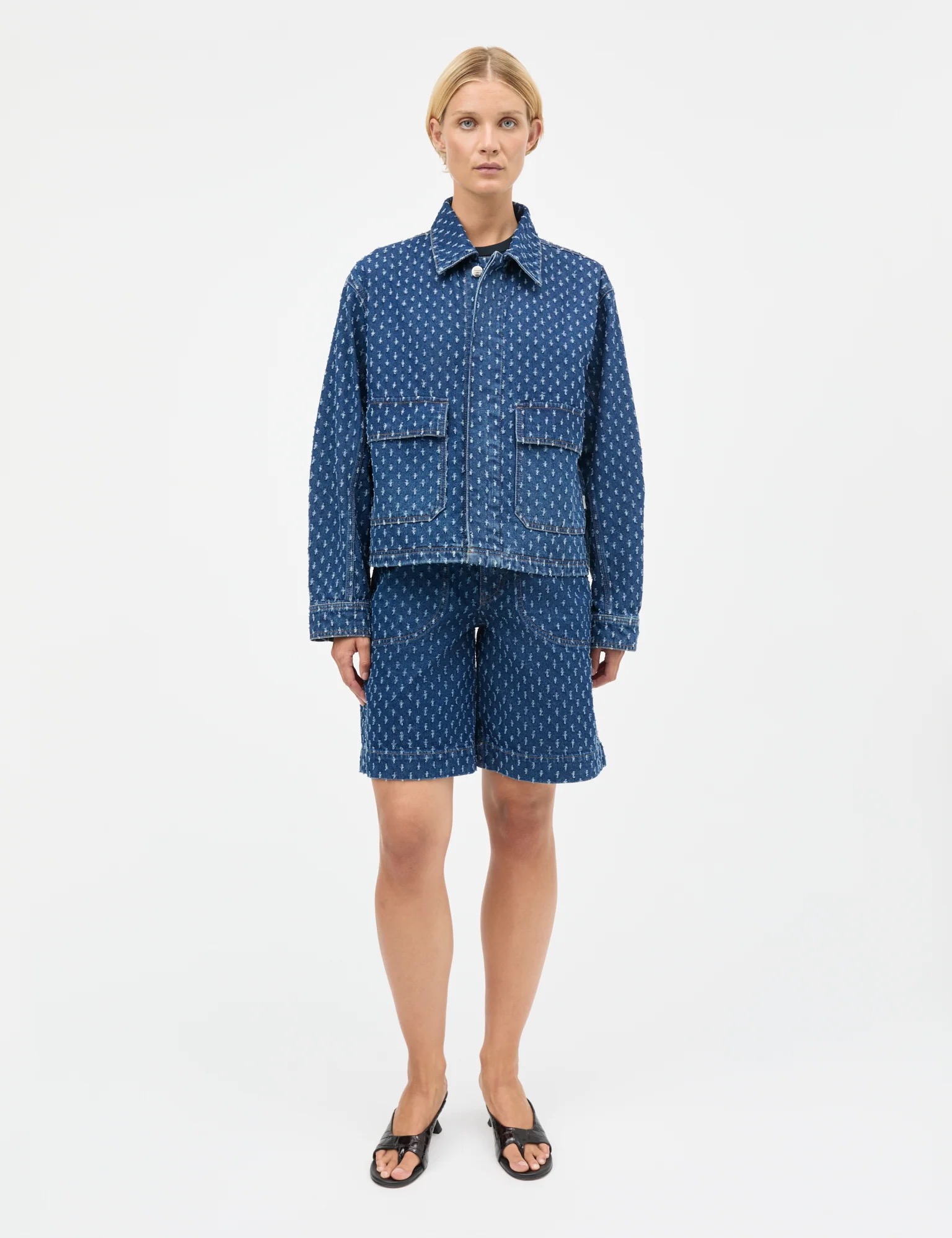 DISTRES DENIM SOLAR JACKET