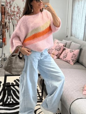 MARRE STRIP SWEATER PINK