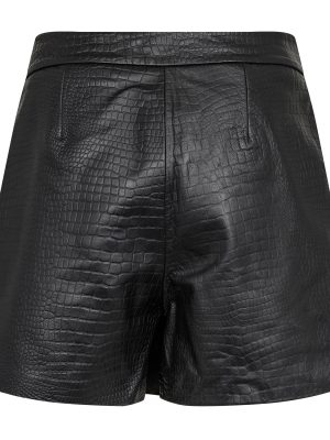 CROCO CC LEATHER WRAP SKIRT