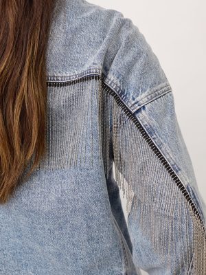 DENICE CC DENIM FRINGE JACKET