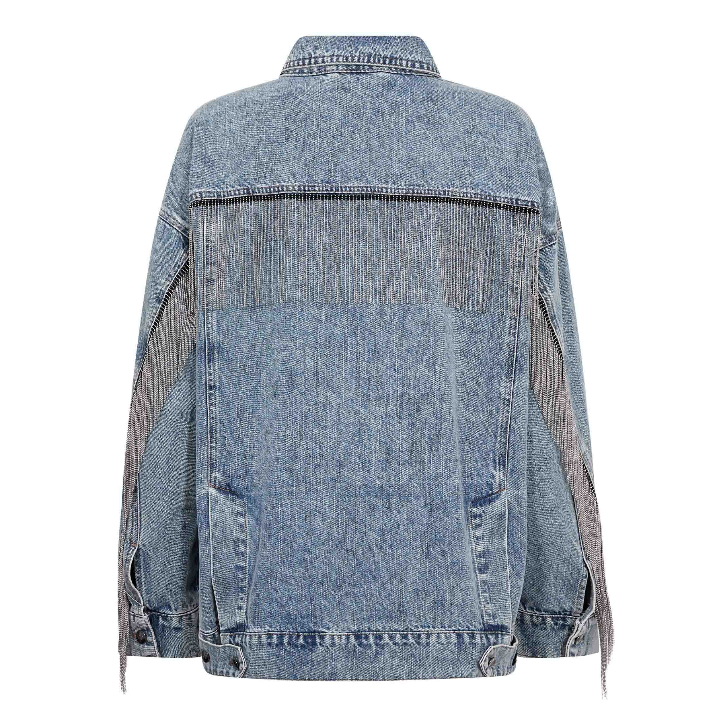DENICE CC DENIM FRINGE JACKET