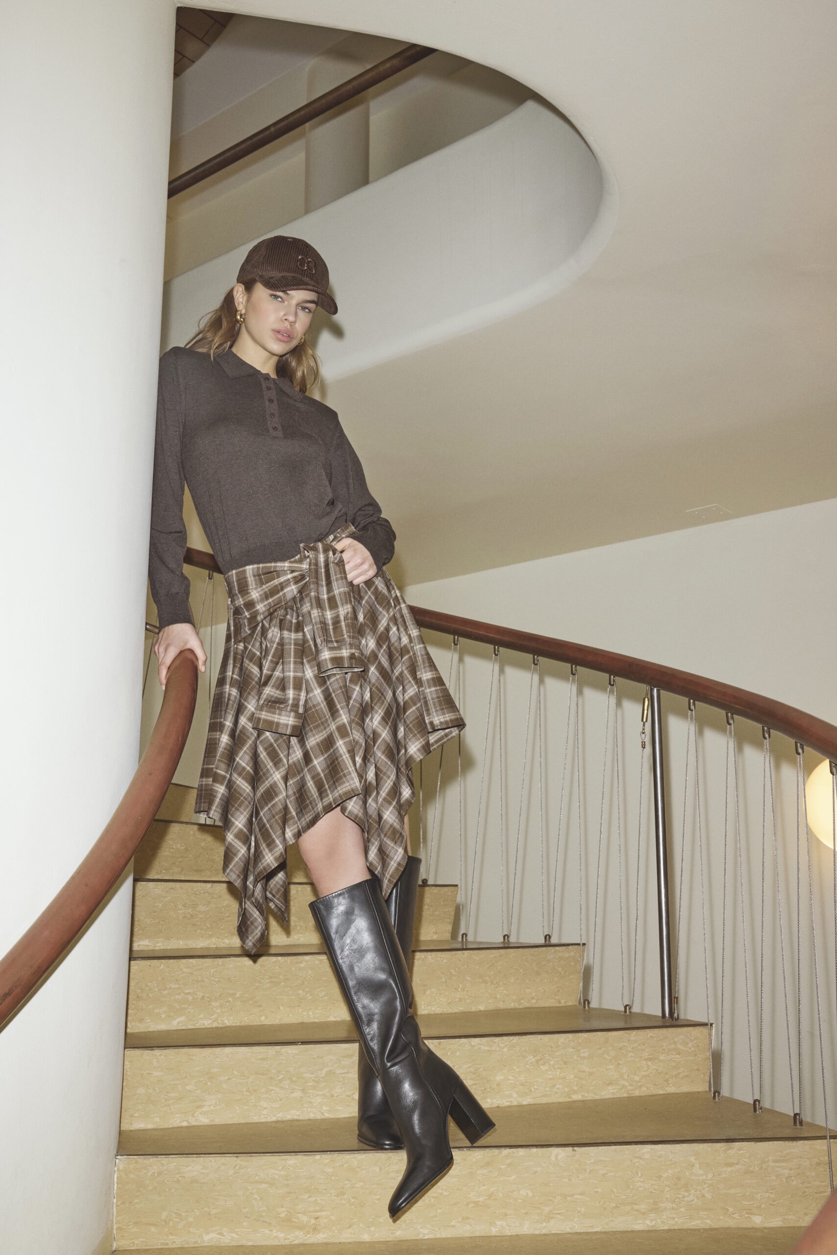 DAGNYCC CHECK TIE SKIRT