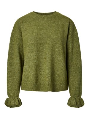 PCSALLY LS FRILL CUFF KNIT