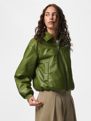 PCLARA PADDED COATED BOMBER JACKET