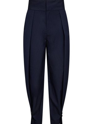 NAVY PIN PLEAT PANT