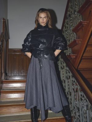 ELORACC CHECK ASYM SKIRT