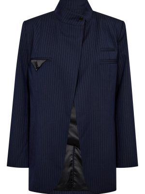 NAVY PIN OVERLAP BLAZER