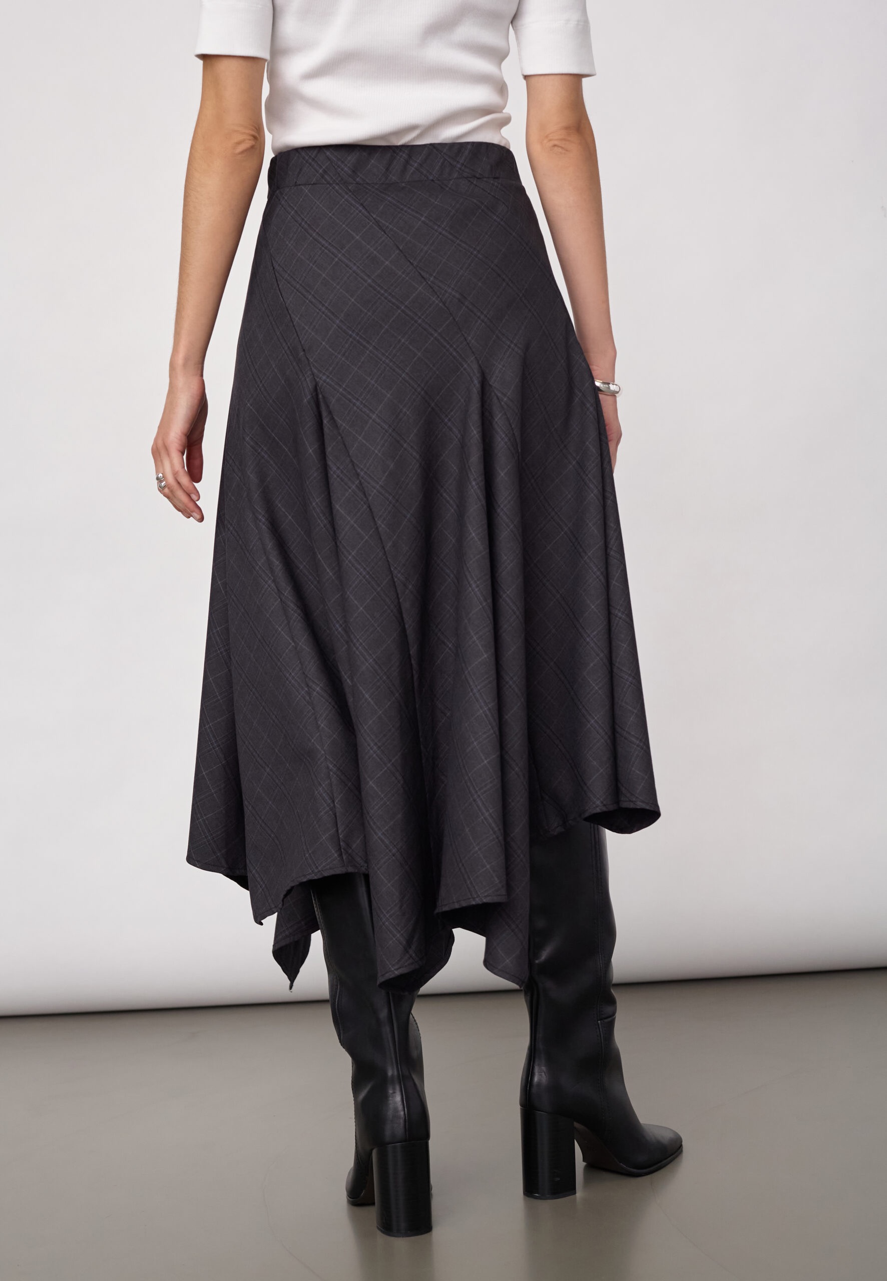ELORACC CHECK ASYM SKIRT