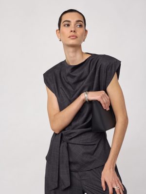 ELORACC CHECK PLEAT TOP