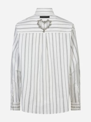 CRYSTAL HEART STRIPE SHIRT