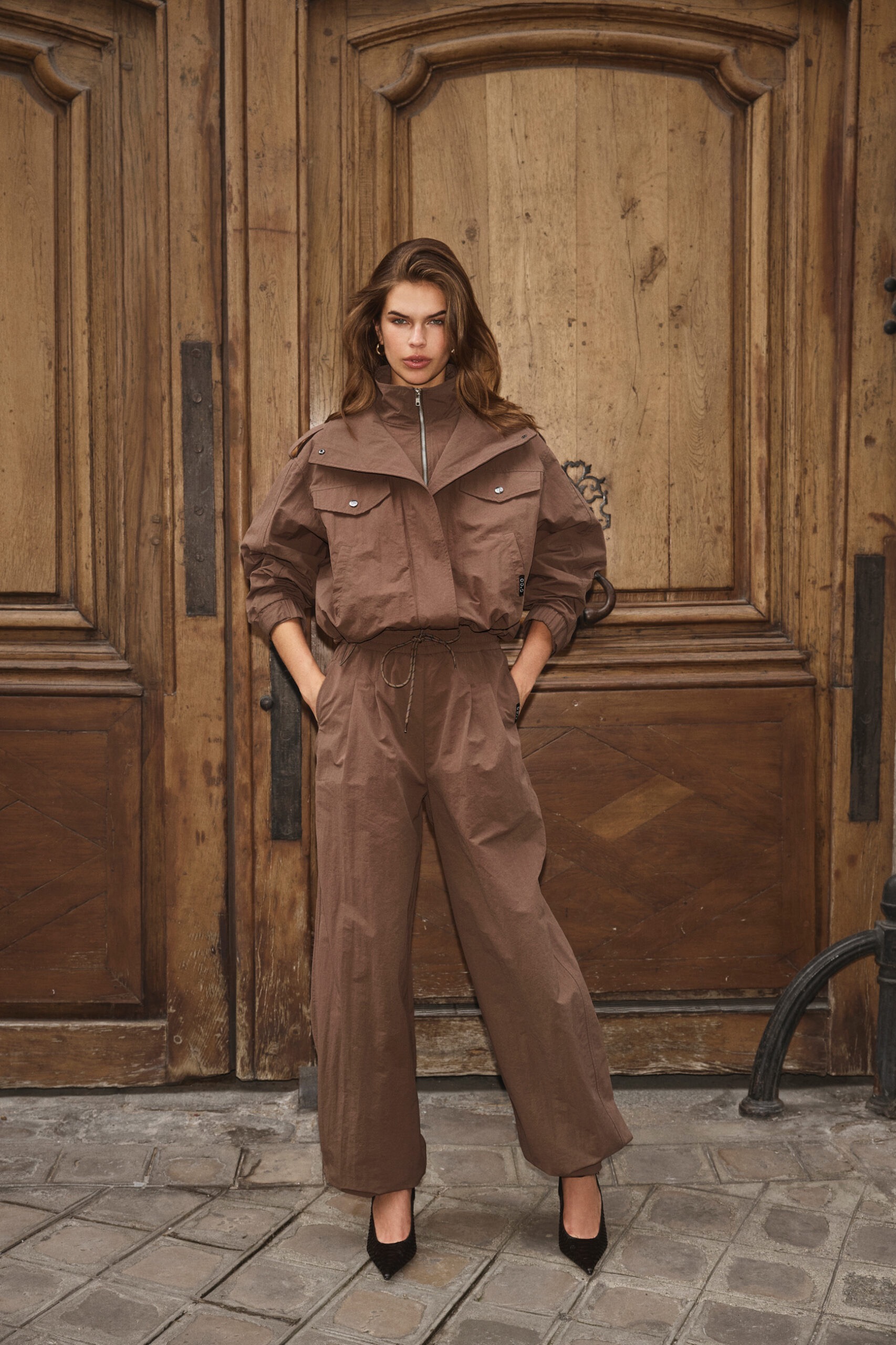 ALINACC DOUBLE FUNNEL NECK JACKET