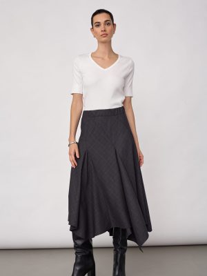 ELORACC CHECK ASYM SKIRT