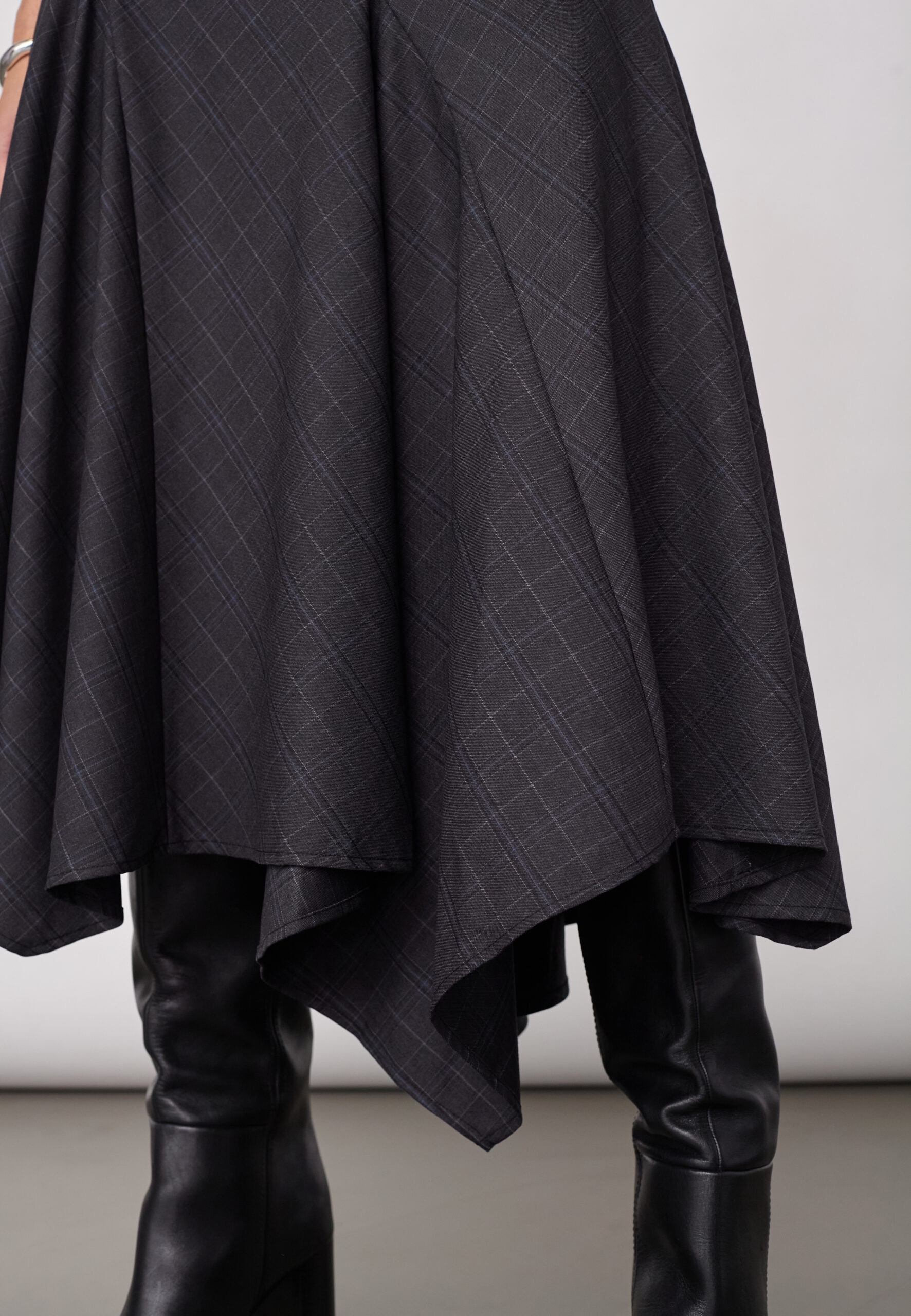 ELORACC CHECK ASYM SKIRT