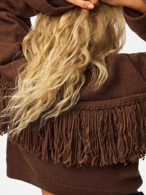 PCIVA LS O-NECK FRINGES KNIT BC