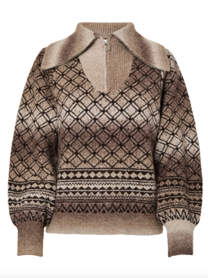 PCAURA LS HALF ZIP KNIT